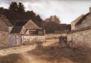 Alfred Sisley Village Street in Marlotte oil painting reproduction